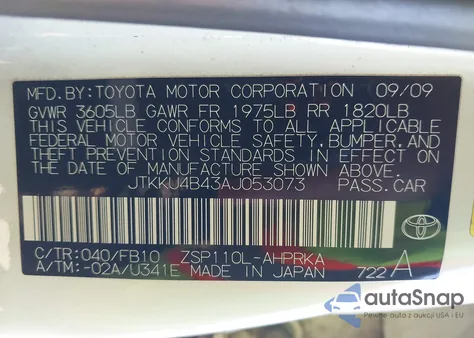 2010 Scion Xd из США, поврежденный, VIN JTKKU4B43AJ053073